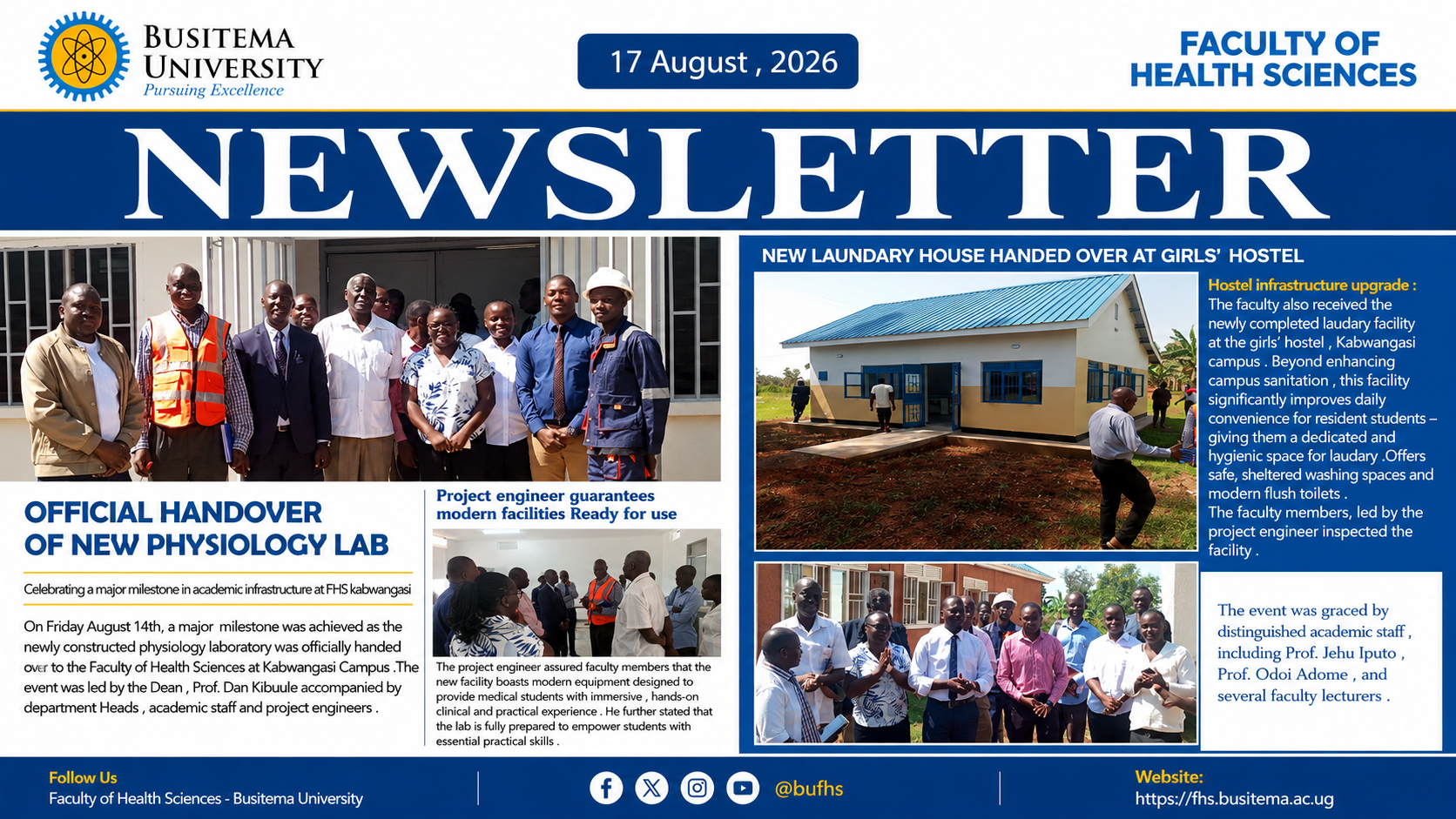 OFFICIAL HANDOVER OF NEW PHYSIOLOGY LAB