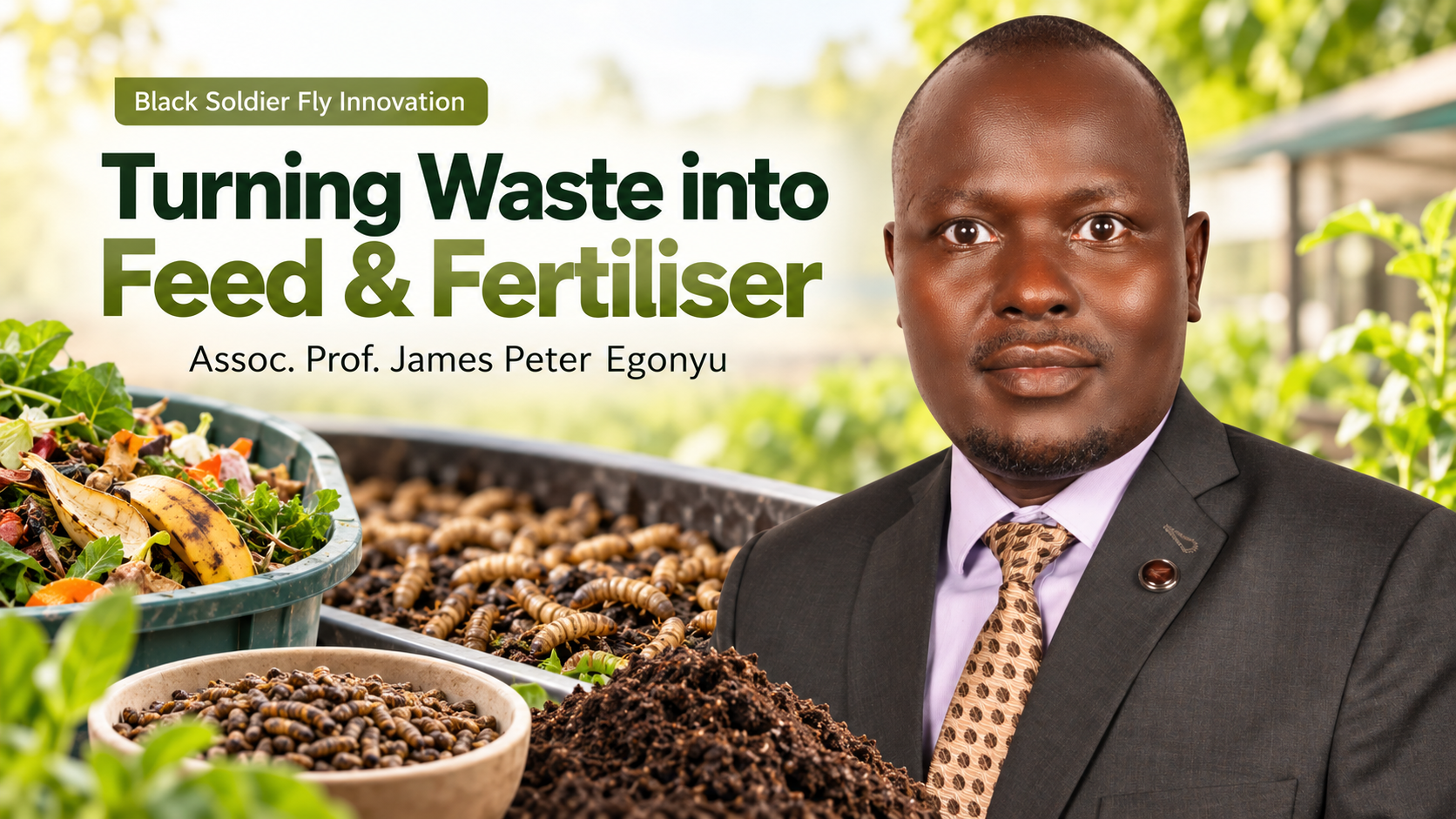Assoc. Prof. Egonyu Turns Soroti’s Organic Waste into Feed and Fertiliser