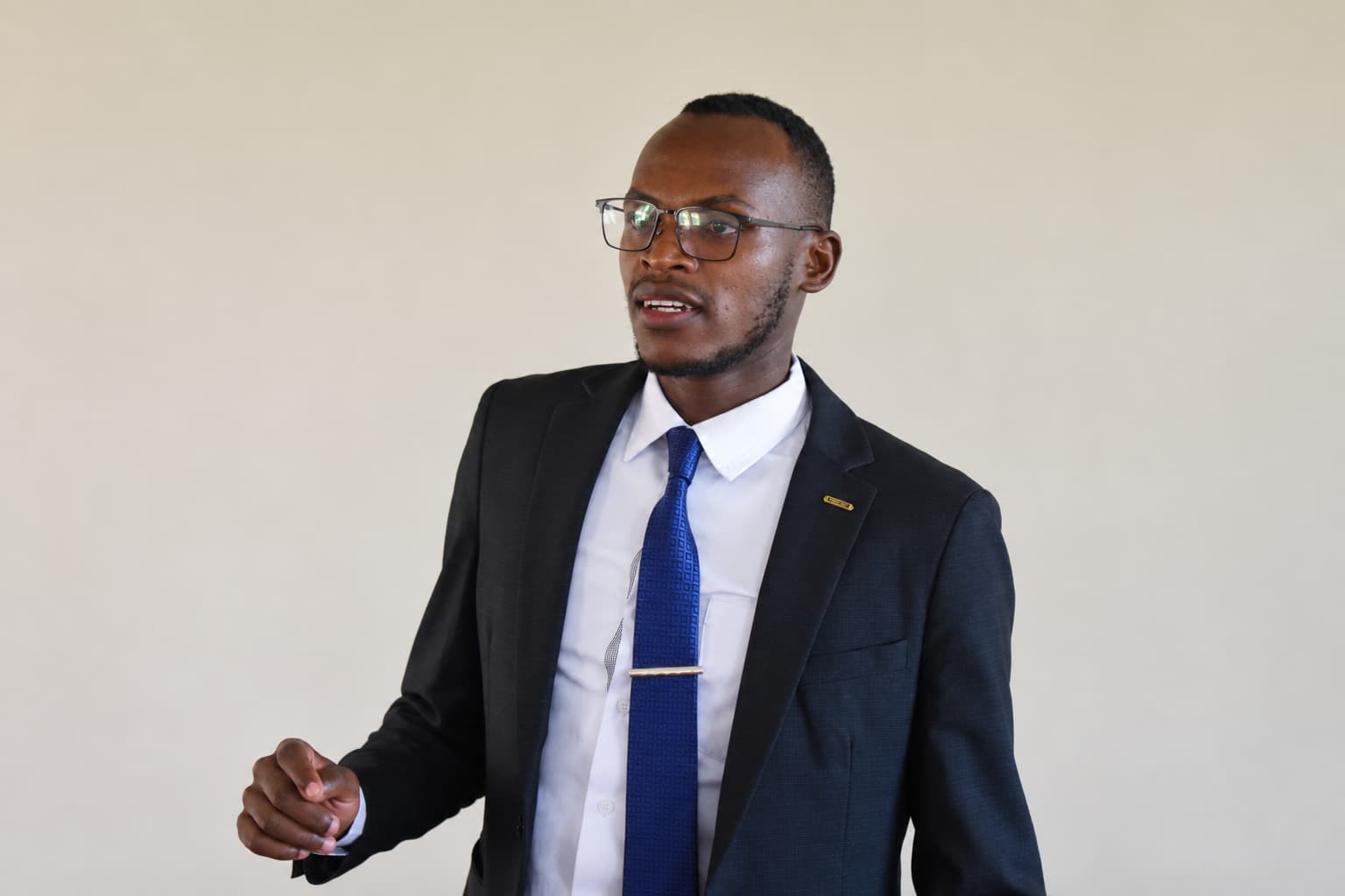 The 17th Guild President, Kamara Onesmus, addresses international students on their representation in the Students’ Guild Government during the orientation at Namasagali Campus.