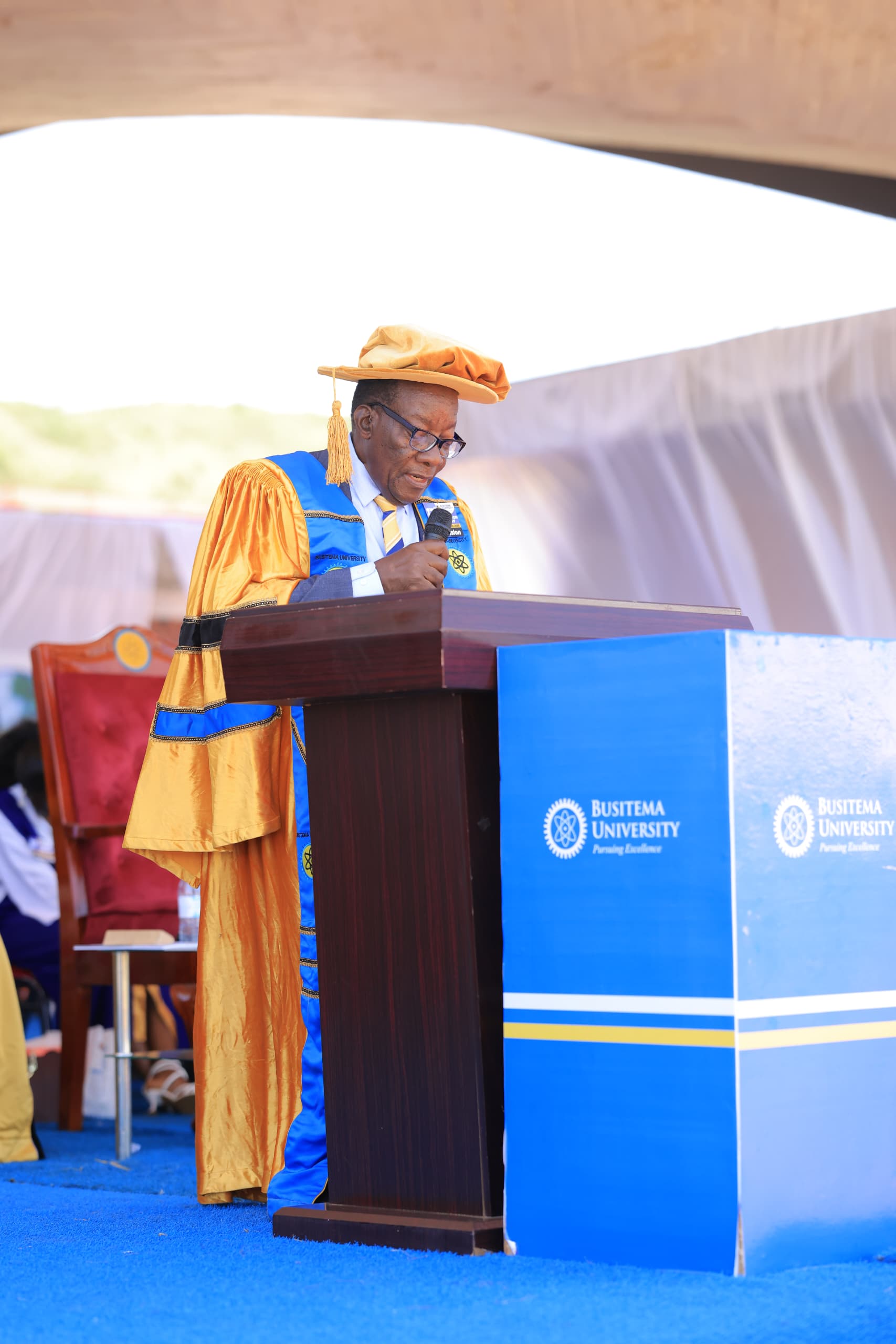 Busitema University Chancellor Eng. Dr. Prof. Badru M. Kiggundu addresses the University’s 17th Graduation Ceremony at Busitema Campus on 3 October 2026.