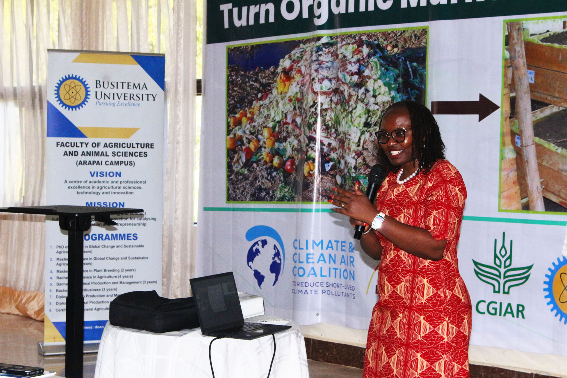 Dr. Chege delivering her presentation during the Waste to Wealth Workshop