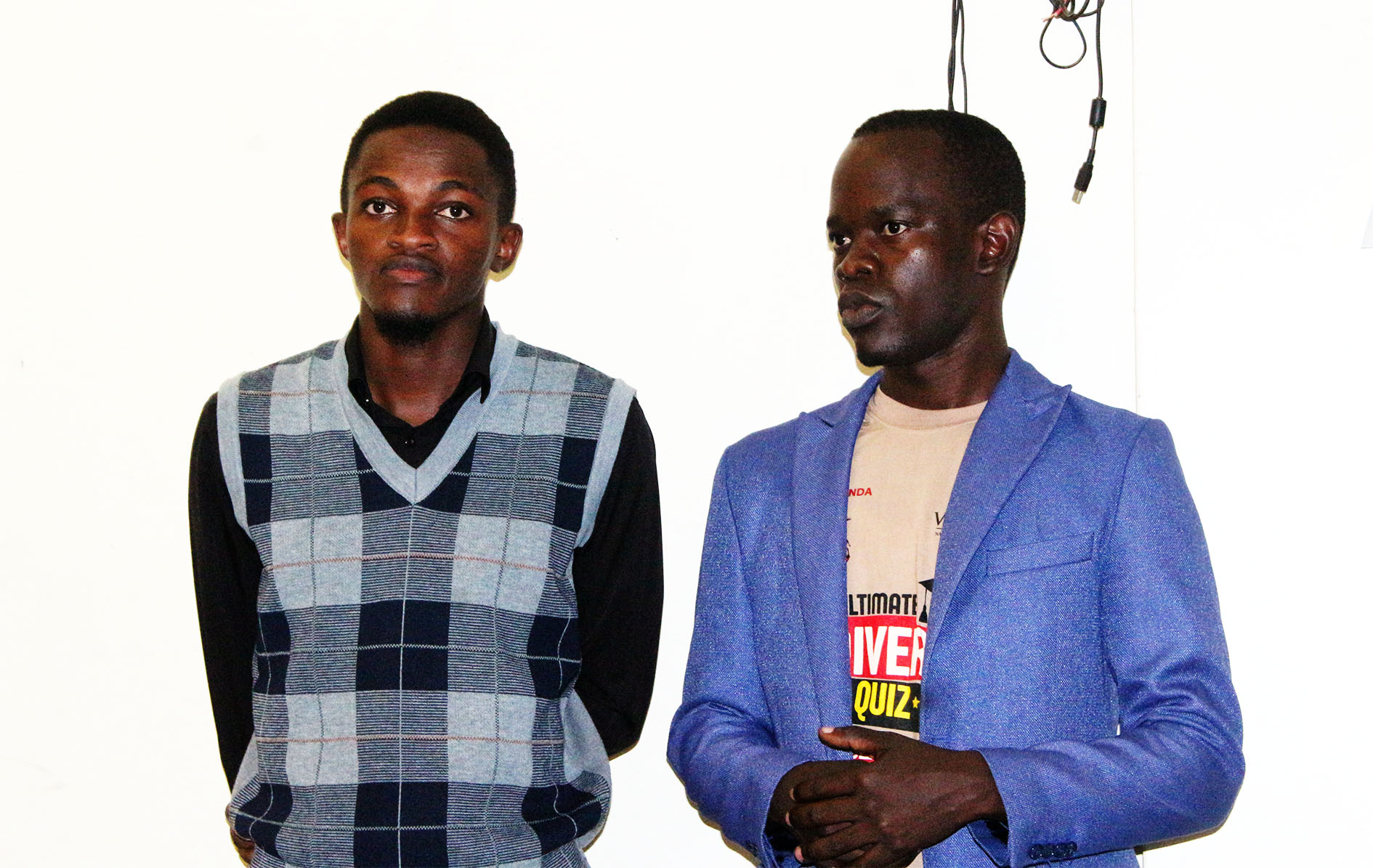 L–R: Mr. Sikoria Aggrey Joshua and Mr. Bong Alex, participants in the third edition of the Ultimate University Quiz