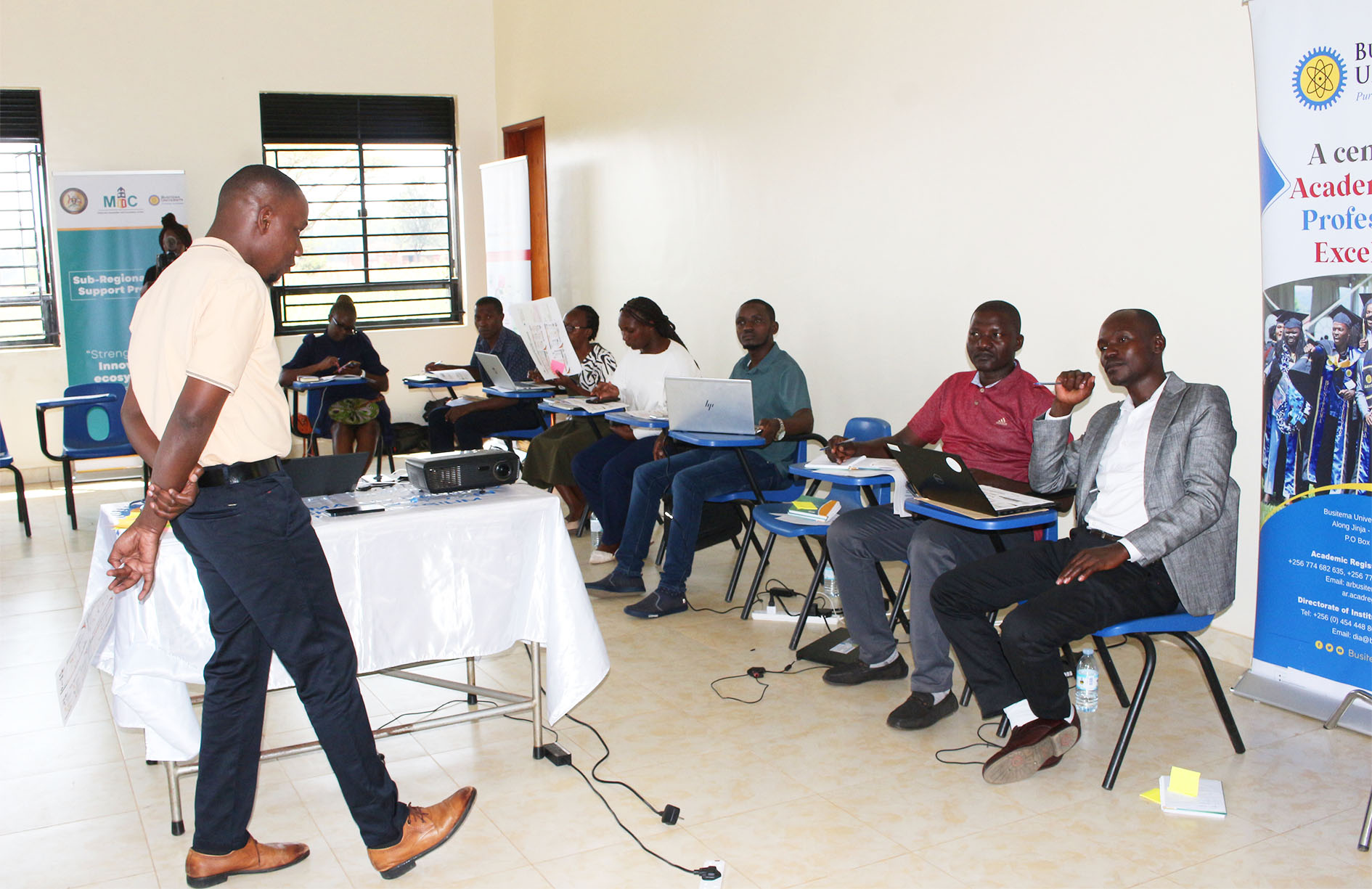 The MIIC Team engages Busitema University Staff- Innovators in a session held at TBIIC (Technology Business Innovation Incubation Center)