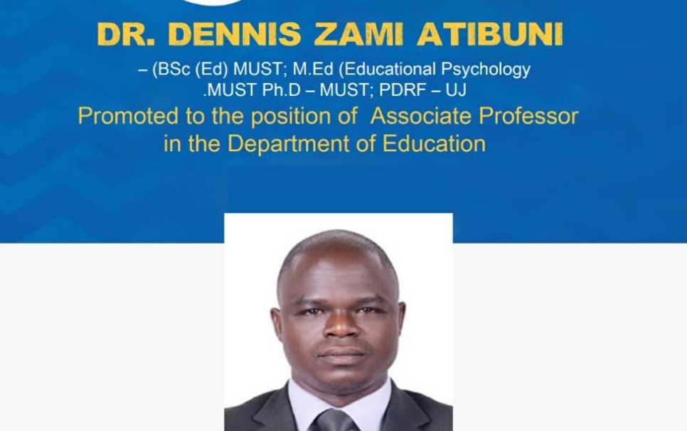 Dr. Dennis Zami Atibuni Elevates to Associate Professor at Busitema University, Fostering Educational Excellence