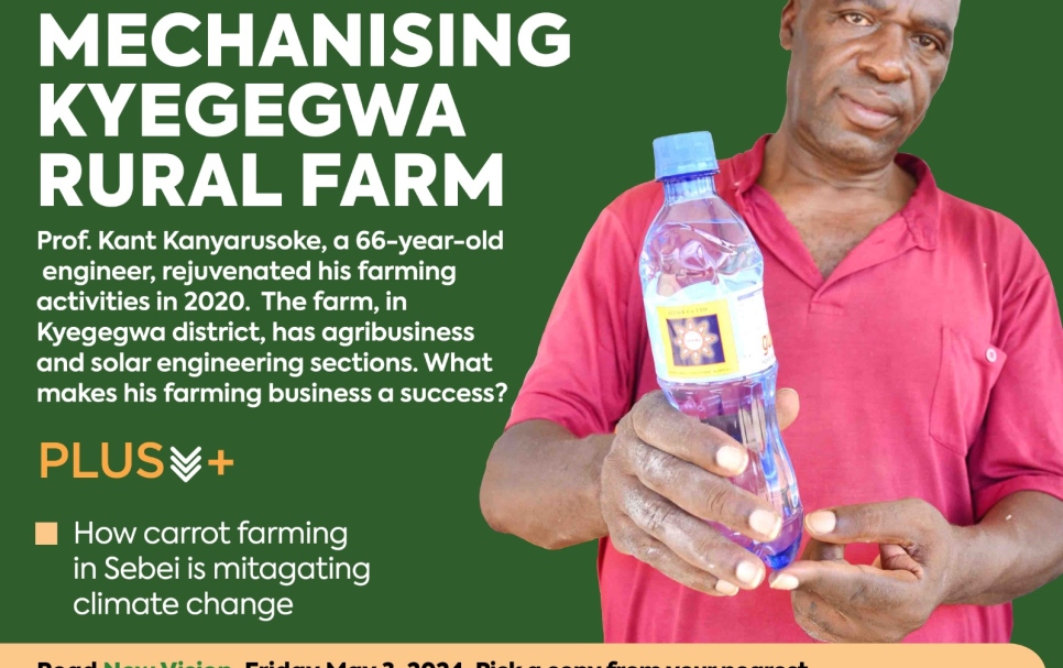 New Vision Features Prof. Kant's Story: He is Applauded for Pioneering Agribusiness and Solar Engineering in Kyegegwa District
